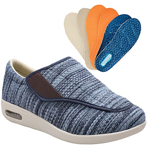 AEHO Verbandschuhe Herren Extra Weit Sandalen für Geschwollen Füße Slip On Sneakers Herren Walkingschuhe Extra Weit Business Walkingschuhe Sportschuhe,Lightblue,35 EU von AEHO