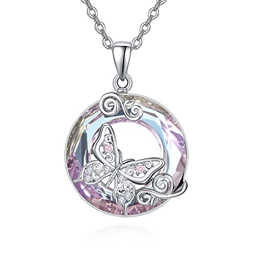 AENEAS Schmetterling Kette Sterling Silber Kristall Anhänger Halskette Tierschmuck Bitrhday Geschenke für Frauen von AENEAS