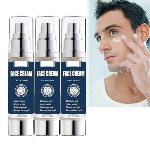Particle Face Cream for Men Eye Bags, 6 in 1 Mens Face Cream Moisturizer, Wrinkle and Dark Spots Face Moisturizer, Beruhigende Gesichtscreme für Männer, Mens Anti Aging Face Cream für Männer (3PC) von AEbdgdd