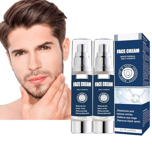 Particle Face Cream for Men Eye Bags, 6 in 1 Mens Face Cream Moisturizer, Wrinkle and Dark Spots Face Moisturizer, Beruhigende Gesichtscreme für Männer, Mens Anti Aging Face Cream für Männer (2PC) von AEbdgdd