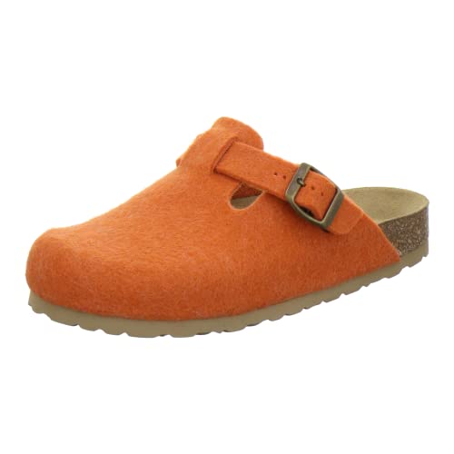 AFS-Schuhe Damen Hausschuhe geschlossen aus Filz, Bequeme, warme Winter Clogs, Made in Germany, 26900 (38 EU, orange) von AFS-Schuhe