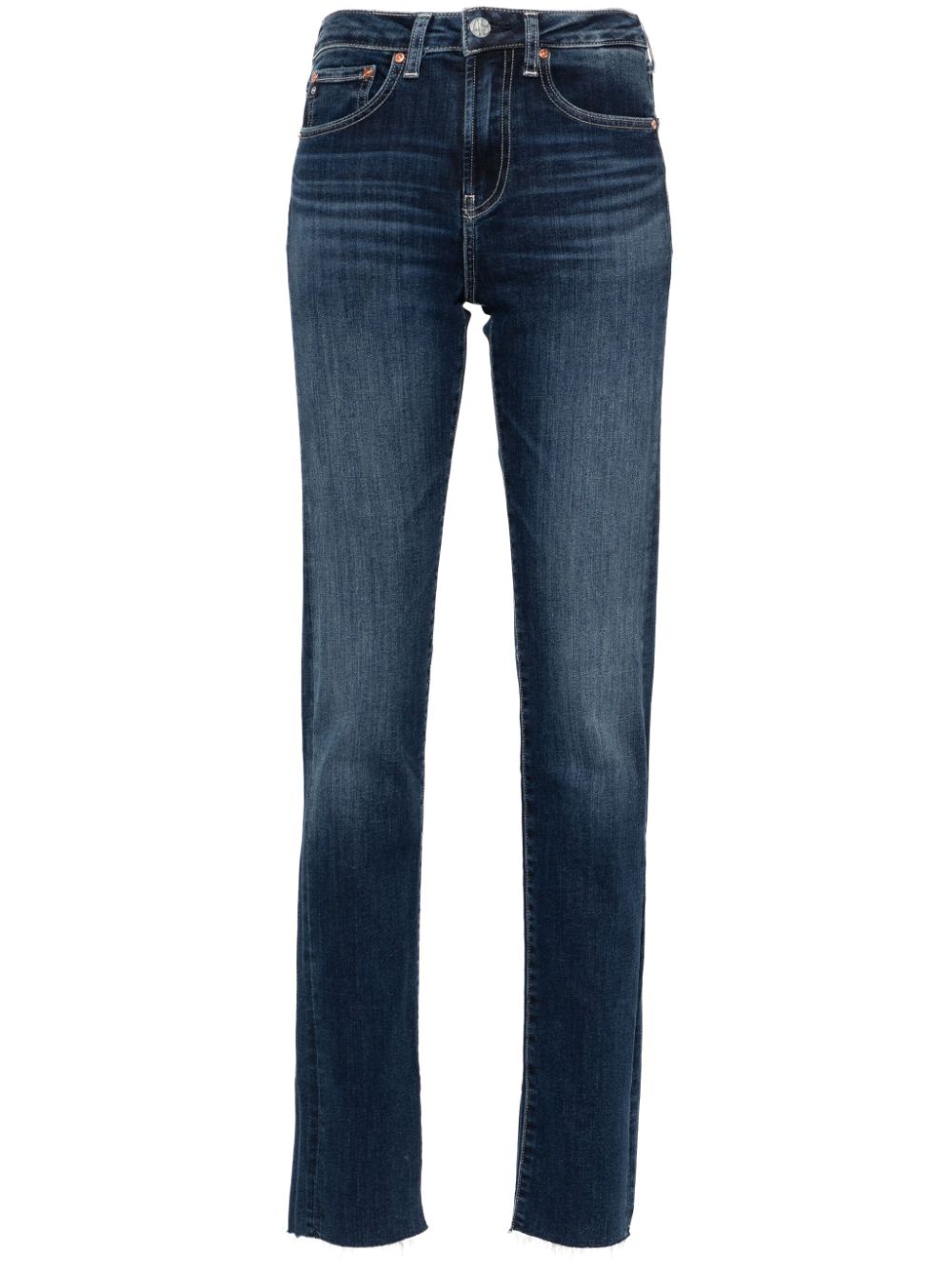 AG Jeans Girlfriend Long Jeans mit geradem Bein - Blau von AG Jeans