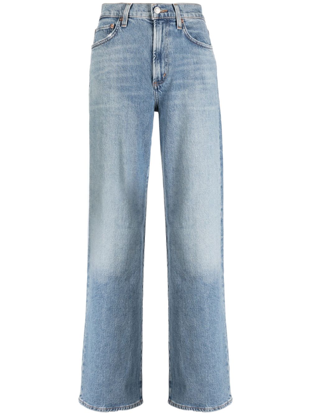 AGOLDE Halbhohe Straight-Leg-Jeans - Blau von AGOLDE