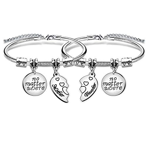 2 Armbänder für Mutter und Tochter, 2 Herzteile, Edelstahl, Geschenk, Schmuckset, für Frauen und Mädchen von AGR8T