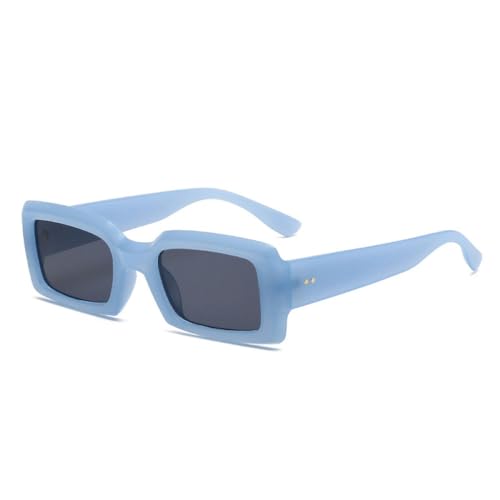 AGRIEVE Beliebte Mode Rechteck Bunte Sonnenbrille Frauen Retro Jelly Farbton UV400 Männer Quadratische Gradienten Sonnenbrille, Jelly Blau Grau, Einheitsgröße von AGRIEVE