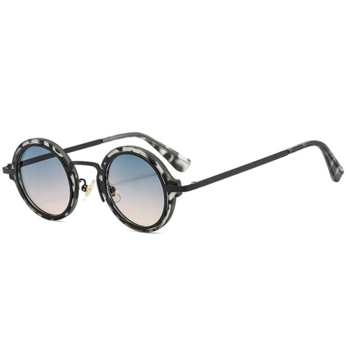 AGRIEVE Beliebte modische kleine runde Sonnenbrille für Damen, Retro-Punk, Farbverlauf, Brillen für Herren, UV400, Grüntee-Sonnenbrille, Muster Grüntee, Einheitsgröße von AGRIEVE