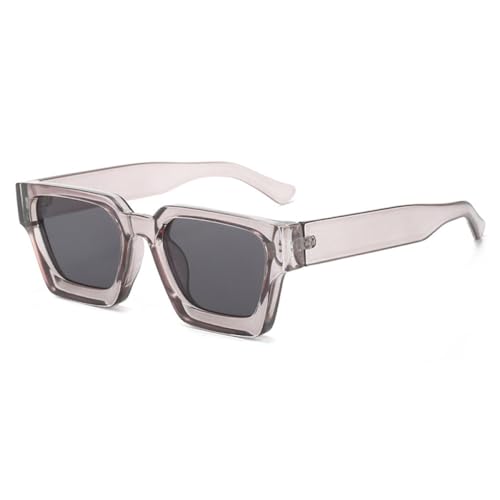 AGRIEVE Beliebte quadratische Sonnenbrille für Damen, Retro, getönte Sonnenbrille für Herren, UV400, Grau, Einheitsgröße von AGRIEVE