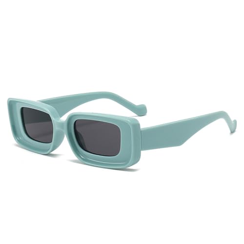 AGRIEVE Candy Color Damen Rechteckige Sonnenbrille Vintage Herren Trendy Champagner Punk Sonnenbrille,Grün Grau,Einheitsgröße von AGRIEVE