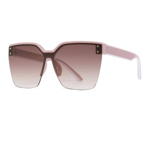 AGRIEVE Damen-Sonnenbrille, Herren, UV400, Trend-Sonnenbrille, PC-Halbbrille, Rahmen, Sonnenschutz, Strand, Party, Reisen, blendfrei, Schattenbrille, Pink Gradient Tea, Einheitsgröße von AGRIEVE