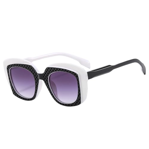 AGRIEVE Hip Hop Sonnenbrille mit zweifarbiger Sonnenbrille für Damen, modischer Farbverlauf, UV400-Schutz, quadratisch, einzigartige Sonnenbrille, Schwarz, Gelb, Grau, Einheitsgröße von AGRIEVE