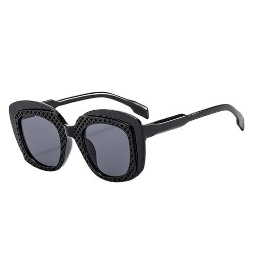 AGRIEVE Hip Hop Sonnenbrille mit zweifarbiger Sonnenbrille für Damen, modischer Farbverlauf, UV400-Schutz, quadratisch, einzigartige Sonnenbrille, Schwarz/Grau, Einheitsgröße von AGRIEVE