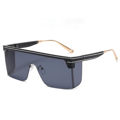 AGRIEVE Integrierter quadratischer Brillenrahmen für Frauen, Sonnenbrille, Vollrand, Herrenbrille, Metall, Retro-Brille, Damen, Schutzmode, Schwarz, Grau, Einheitsgröße von AGRIEVE