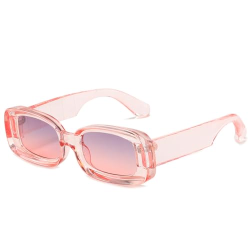 AGRIEVE Klare blaue Sonnenbrille Herren Damen Retro Luxus Sonnenbrille Vintage Shades Quadratische Brille UV400,Rosa,Einheitsgröße von AGRIEVE