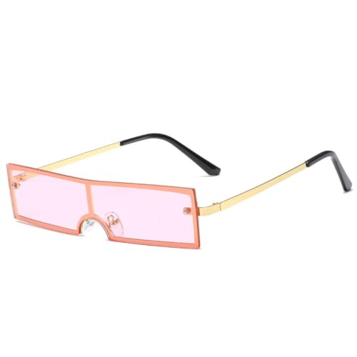 AGRIEVE Kleine Sonnenbrille im rechteckigen Stil, quadratisch, stilvoll, schmaler Metallrahmen, Sonnenbrille, UV400, Sportbrille für Männer und Frauen, UV400, Pink, Einheitsgröße von AGRIEVE