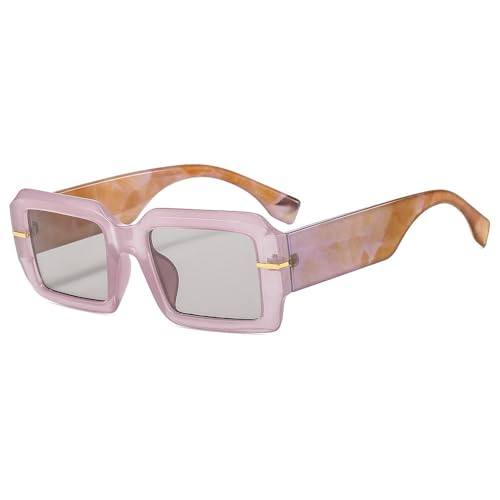 AGRIEVE Kleine quadratische Sonnenbrille für Damen und Herren, Grüntöne, Orange, Luxus, Vintage, Retro, UV400, lila, Einheitsgröße von AGRIEVE