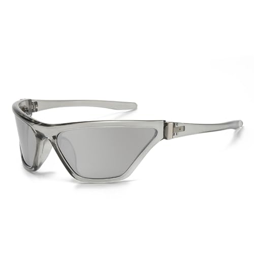 AGRIEVE Luxuriöse, modische, verspiegelte Sonnenbrille für Damen, trendige Katzenaugen, umlaufende Sonnenbrille, Silber, Einheitsgröße von AGRIEVE