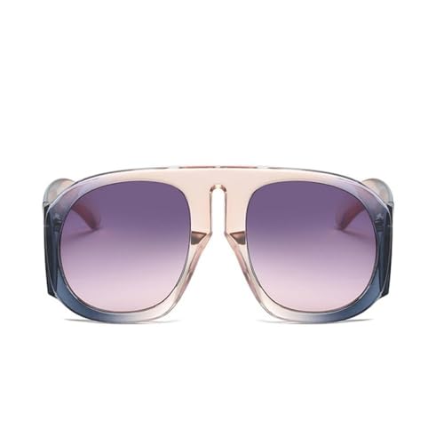 AGRIEVE Luxuriöse Sonnenbrille für Damen, übergroße Brille für Damen und Herren, schwarze Sonnenbrille mit breitem Rahmen, Retro-Sonnenbrille, UV400, Orangegrau, Einheitsgröße von AGRIEVE