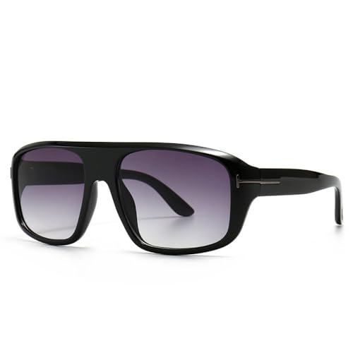 AGRIEVE Luxuriöse quadratische Sonnenbrille für Damen und Herren, hochwertiges Trendprodukt, Autofahrerbrille, Rave-Party-Brille, Schwarz, Grau, Einheitsgröße von AGRIEVE