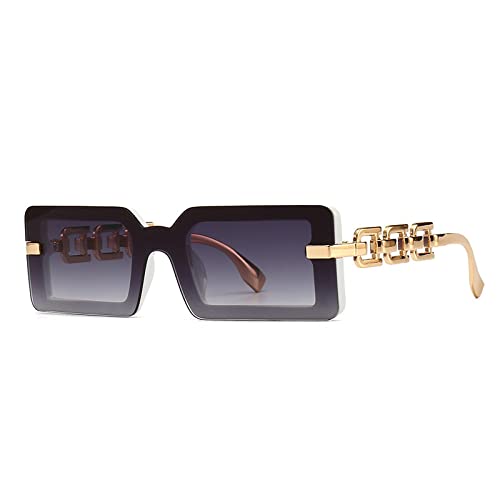 AGRIEVE Modische, luxuriöse, quadratische Sonnenbrille für Damen und Herren, moderne Sonnenbrille, Vintage-Trend-Sonnenbrille, UV400-Schutz, Weißgrau, Einheitsgröße von AGRIEVE