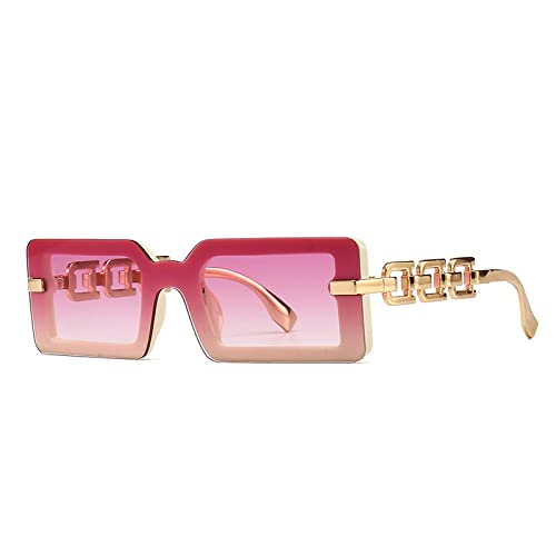 AGRIEVE Modische, luxuriöse, quadratische Sonnenbrille für Damen und Herren, moderne Sonnenbrille im Vintage-Stil, trendige Sonnenbrillen mit UV400-Schutz, Gelb/Pink, Einheitsgröße von AGRIEVE