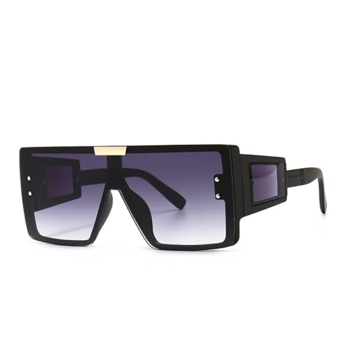 AGRIEVE Modische, moderne, übergroße, quadratische Sonnenbrille für Damen und Herren, Retro-Sonnenbrille mit siamesischem Rahmen, trendige Farbtöne, UV400, grau, Einheitsgröße von AGRIEVE