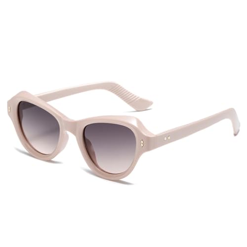 AGRIEVE Modische Cat-Eye-Sonnenbrille mit Nieten für Damen, Retro, Farbverlauf, UV400, Sonnenbrille für Herren, Rosa, Grau, Rosa, Einheitsgröße von AGRIEVE