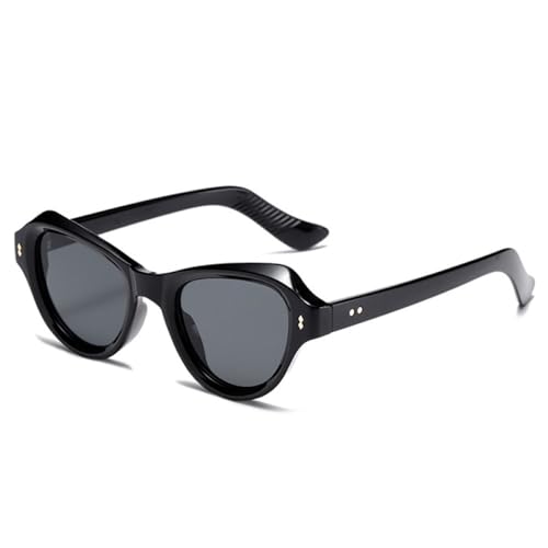 AGRIEVE Modische Cat-Eye-Sonnenbrille mit Nieten für Damen, Retro, Farbverlauf, UV400, Sonnenbrille für Herren, Schwarz/Grau, Einheitsgröße von AGRIEVE