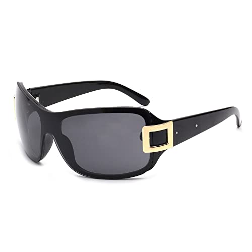 AGRIEVE Modische Sonnenbrille mit Rundum-Schild für Damen, trendige Sonnenbrille, C1 grau, Einheitsgröße von AGRIEVE