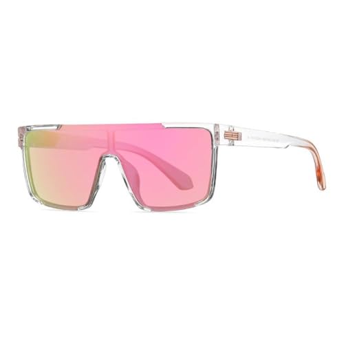 AGRIEVE Modische Sonnenbrille mit großem Rahmen und integrierter klassischer Sonnenbrille für Männer und Frauen, transparentes Rosa, Einheitsgröße von AGRIEVE