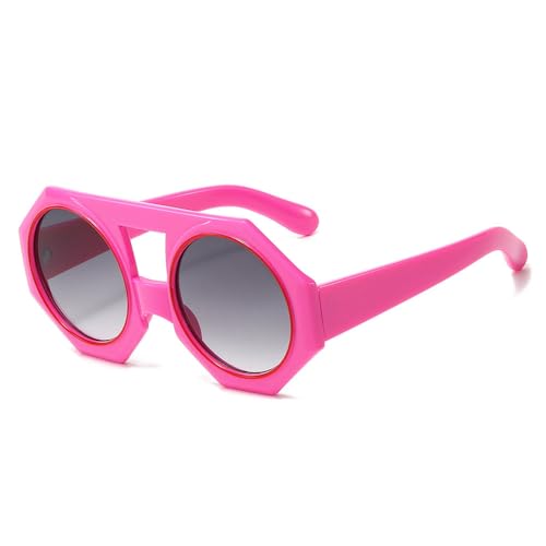 AGRIEVE Modische achteckige Sonnenbrille im Retro-Stil für Damen und Herren, unregelmäßige quadratische Sonnenbrillen, Luxus-Sonnenbrille, UV400, Pink, Einheitsgröße von AGRIEVE