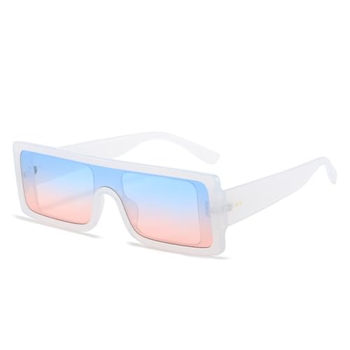 AGRIEVE Modische einteilige Sonnenbrille in Ozean-Bonbon-Farbe, quadratisch, für Damen, Farbverlauf, UV400, Retro-Sonnenbrille für Herren, grün/gelb, Einheitsgröße von AGRIEVE
