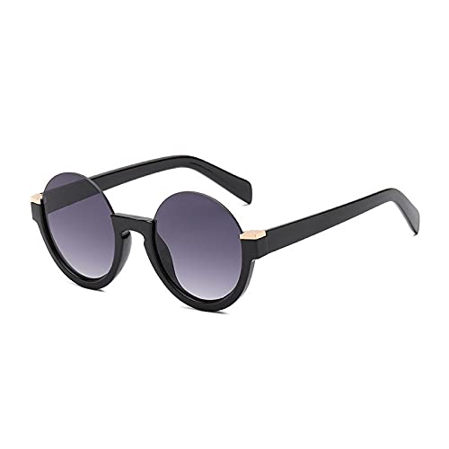 AGRIEVE Modische halbrandlose runde Damen-Sonnenbrille mit Farbverlauf, Retro-Sonnenbrille mit klaren Gläsern, Rahmenschirme UV400, schwarz grau, Einheitsgröße von AGRIEVE