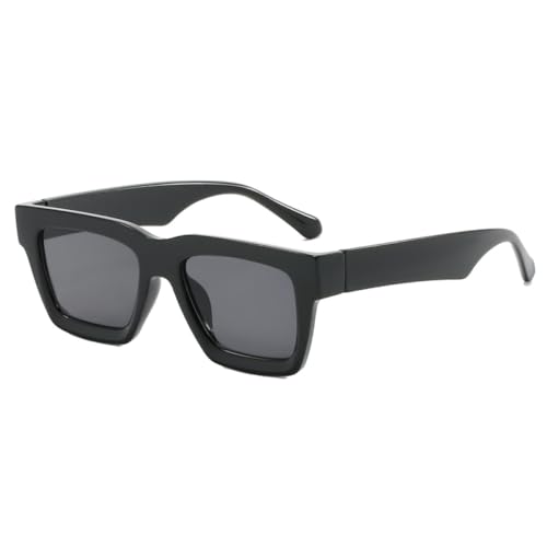 AGRIEVE Modische klassische quadratische Sonnenbrille für Damen, UV400, Vintage-Punk-Sonnenbrille für Herren, weiblich, Schwarz/Grau, Einheitsgröße von AGRIEVE