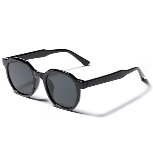 AGRIEVE Modische quadratische Sonnenbrille für Damen, Vintage-Brillenrahmen, trendig, klar, teebeige, Brillen für Herren, UV400-Schutz, Schwarz/Grau, Einheitsgröße von AGRIEVE