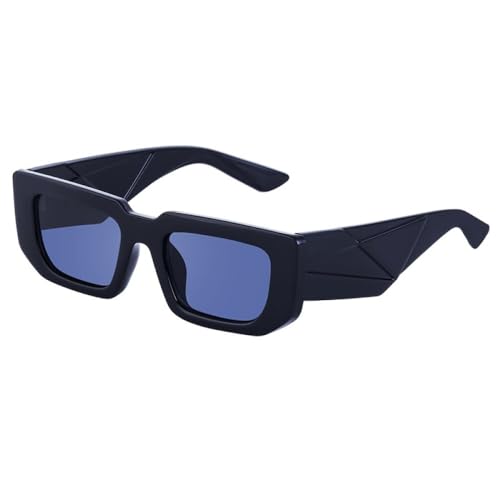 AGRIEVE Modische quadratische Sonnenbrille für Damen, luxuriöse rechteckige Sonnenbrille für Herren, rechteckige Sonnenbrille, Unisex, UV400, C2GlossBlack, Einheitsgröße von AGRIEVE