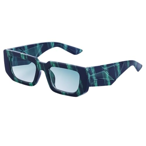 AGRIEVE Modische quadratische Sonnenbrille für Damen, luxuriöse rechteckige Sonnenbrille für Herren, rechteckige Sonnenbrille, Unisex, UV400, C5Grün, Einheitsgröße von AGRIEVE