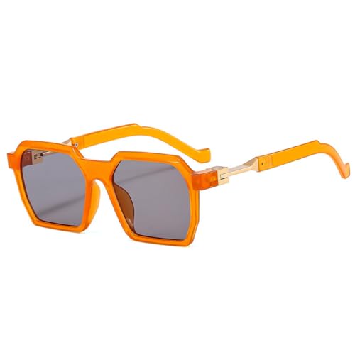 AGRIEVE Modische quadratische Sonnenbrille im Polygon-Design für Damen, Retro-Jelly-Farbtöne, UV400, trendige Sonnenbrille für Herren, Blau/Rosa, Einheitsgröße von AGRIEVE