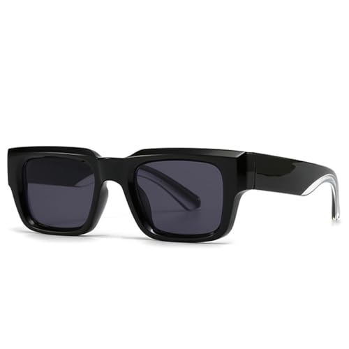 AGRIEVE Modische quadratische Sonnenbrille mit Farbverlauf für Herren, Punk, breite Beine, Brillen, UV400, Retro-Sonnenbrille für Damen, Schwarz, Grau, Einheitsgröße von AGRIEVE