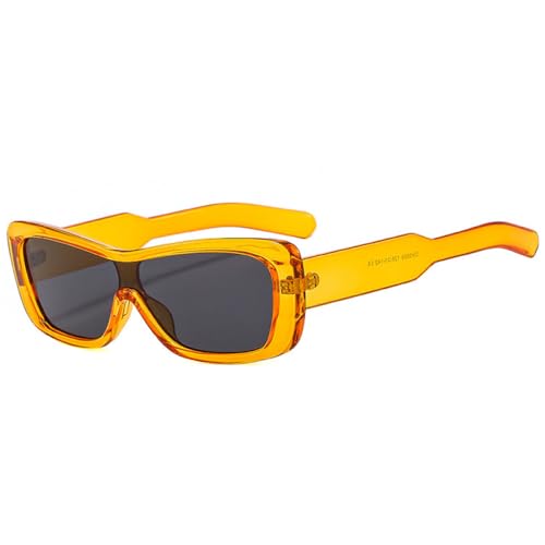 AGRIEVE Modische quadratische einteilige Sonnenbrille für Damen, Retro-Trend, Farbverlauf, UV400, orange Sonnenbrille für Herren, Orangegrau, Einheitsgröße von AGRIEVE