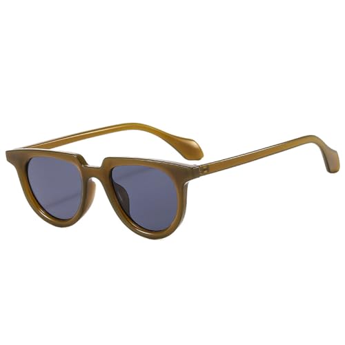 AGRIEVE Ovale Sonnenbrille für Damen, Jelly-Farbtöne, UV400, modische Punk-Sonnenbrille für Herren, Jelly-Grün-Grau, Einheitsgröße von AGRIEVE