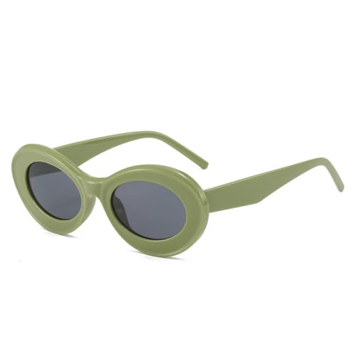 AGRIEVE Ovale Sonnenbrille für Damen, modisch, Grün/Lila, UV400-Schutz, Sonnenbrille für Herren, Grün/Grau, Einheitsgröße von AGRIEVE