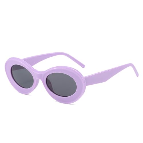 AGRIEVE Ovale Sonnenbrille für Damen, modisch, Grün/Lila, UV400-Schutz, Sonnenbrille für Herren, Violett/Grau, Einheitsgröße von AGRIEVE