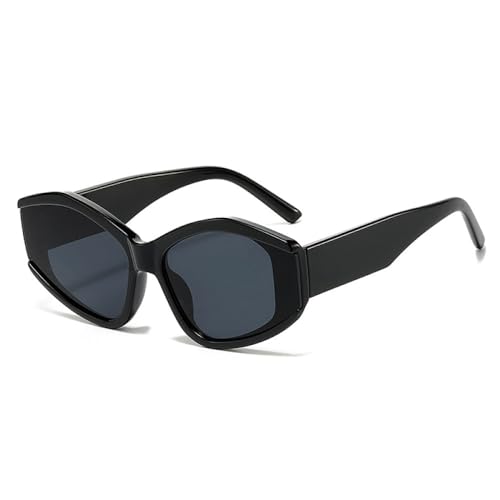 AGRIEVE Polygon Cat Eye Bunte Leoparden-Sonnenbrille, UV400, Retro, zweifarbig, Herren, Sonnenbrille mit Farbverlauf, Schwarz/Grau, Einheitsgröße von AGRIEVE