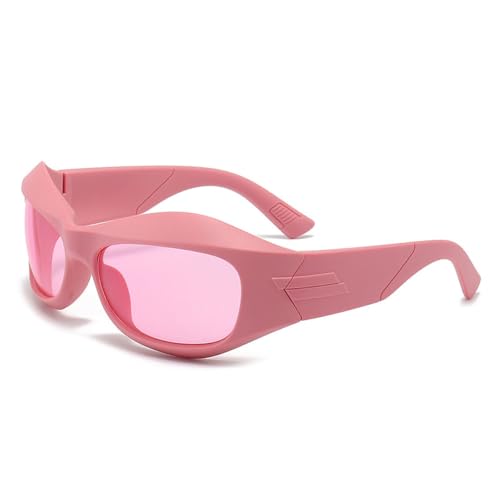 AGRIEVE Punk-Sonnenbrille für Damen, übergroße Sport-Männer-Brille, luxuriöse bunte Radsport-Sonnenbrille, UV400, Pink, Einheitsgröße von AGRIEVE