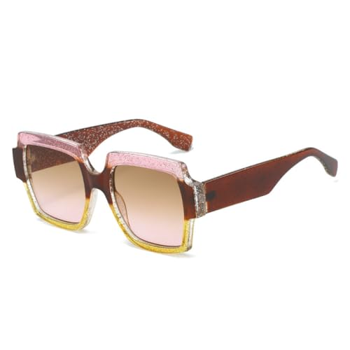 AGRIEVE Quadratische Sonnenbrille für Damen, Vintage-Mode, große Sonnenbrille für Herren, luxuriös, UV400, Pink, Einheitsgröße von AGRIEVE