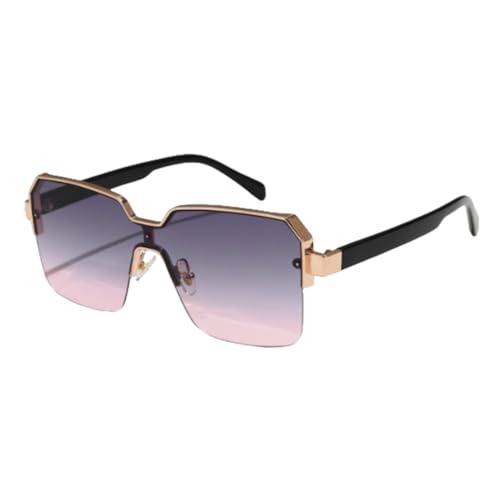 AGRIEVE Radfahren Männer Frauen Sonnenbrille Luxus Mode Vintage Sonnenbrille Quadratische Legierung Rahmen Shades Brillen UV400,Grau Rosa,Einheitsgröße von AGRIEVE