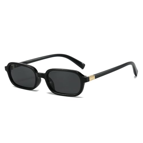 AGRIEVE Rechteckige Sonnenbrille für Damen, Vintage-Sonnenbrille, UV400, für Herren, trendige Punk-Sonnenbrille, Schwarz/Grau, Einheitsgröße von AGRIEVE