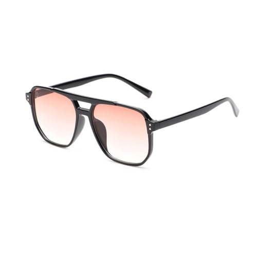 AGRIEVE Retro Doppelte Brücken Quadratische Sonnenbrille Frauen Mode Dekoration Brillen Schattierungen UV400 Männer Trend Sonnenbrille, Schwarz Rot Farbverlauf, Einheitsgröße von AGRIEVE