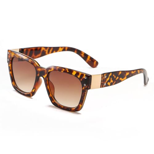 AGRIEVE Retro Fashion Square Sonnenbrille Damen Herren Sonnenbrille Klassisch Vintage UV400 Outdoor, Leopard, Einheitsgröße von AGRIEVE