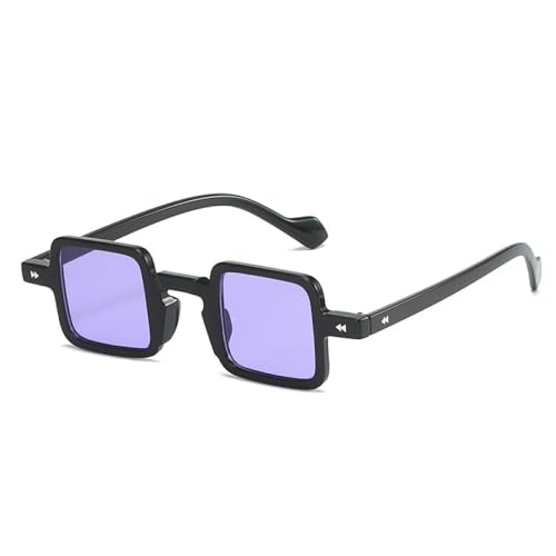 AGRIEVE Retro Kleine Quadratische Sonnenbrille Für Damen Mode Klare Ozeangläser Sonnenbrillen UV400 Männer Trendy Farbverlauf Sonnenbrillen,Schwarz Lila,Einheitsgröße von AGRIEVE